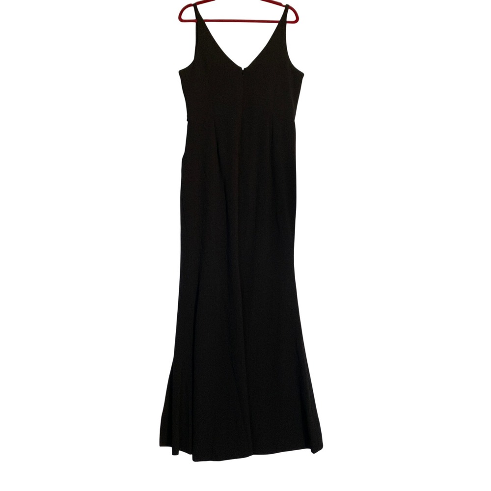 Dress The Population size XL Jordan Black Maxi Gown V-Neck Ruched NWT - Picture 3 of 11